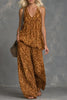 Women’s Leopard Print Sleeveless Top and Chiffon Pants Set by FitiqueFit