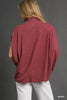Umgee Textured Mock Neck Relaxed Top by FitiqueFit