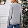 Loose Casual Parent-Child Gray Pullover Christmas Sweater by FitiqueFit