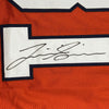 Framed Autographed/Signed Justin Simmons 35x39 Denver Retro Orange Football Jersey PSA/DNA COA