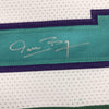 Framed Autographed/Signed Muggsy Bogues 35x39 Charlotte White Basketball Jersey PSA/DNA COA
