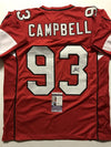 Autographed/Signed Calais Campbell Arizona Cardinals Red Football Jersey JSA COA