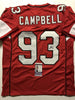 Autographed/Signed Calais Campbell Arizona Cardinals Red Football Jersey JSA COA