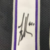 Framed Autographed/Signed Mike Bibby 35x39 Sacramento Black Basketball Jersey PSA/DNA COA