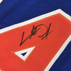 Framed Autographed/Signed Charles Oakley 35x39 New York Blue Basketball Jersey JSA COA