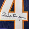 Autographed/Signed Gale Sayers Chicago Blue Stat Football Jersey PSA/DNA COA