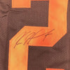 Framed Autographed/Signed Kareem Hunt 35x39 Cleveland Color Rush Football Jersey PSA/DNA COA