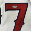 Framed Autographed/Signed Mike Trout 35x39 Los Angeles White Baseball Jersey Steiner Sports COA Hologram Only