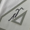 Framed Autographed/Signed Giannis Antetokounmpo 35x39 Milwaukee White Ice Basketball Jersey JSA COA