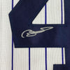 Framed Autographed/Signed Gary Sanchez 35x39 New York Pinstripe Baseball Jersey JSA COA