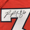 Framed Autographed/Signed Phillip Lindsay 35x39 Denver Orange Football Jersey JSA COA