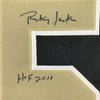Autographed/Signed Rickey Jackson HOF 2010 New Orleans Black Football Jersey Beckett BAS COA