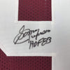 Framed Autographed/Signed Sonny Jurgensen HOF 83 35x39 Washington Burgundy Football Jersey JSA COA