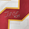 Framed Autographed/Signed Jamaal Charles 35x39 Kansas City White Football Jersey JSA COA