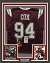 Framed Autographed/Signed Fletcher Cox 35x39 Mississippi State Bulldogs Red College Football Jersey JSA COA