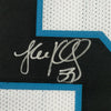 Framed Autographed/Signed Luke Kuechly 35x39 Carolina White Football Jersey Beckett BAS COA