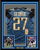 Framed Autographed/Signed Eddie George 35x39 Tennessee Titans Powder Blue Football Jersey JSA COA