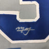 Framed Autographed/Signed Manny Machado 35x39 San Diego Grey Baseball Jersey Beckett BAS COA