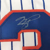 Autographed/Signed Mike Piazza New York NY Pinstripe Baseball Jersey Beckett BAS COA