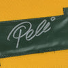 Framed Autographed/Signed Pele 35x39 Brazil Yellow Soccer Jersey Beckett BAS COA