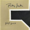 Framed Autographed/Signed Rickey Jackson HOF 2010 35x39 New Orleans Black Football Jersey Beckett BAS COA
