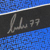 Framed Autographed/Signed Luka Doncic 35x39 Dallas Blue Practice Basketball Jersey Beckett BAS COA Holo Only