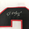 Framed Autographed/Signed Ed Belfour 35x39 Chicago White Hockey Jersey JSA COA