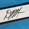 Framed Autographed/Signed DJ D.J. Moore 35x39 Carolina Teal Football Jersey Beckett BAS COA