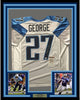 Framed Autographed/Signed Eddie George 35x39 Tennessee Titans White Football Jersey JSA COA