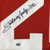 Framed Autographed/Signed Johnny Rodgers 35x39 Nebraska Red College Football Jersey Tristar COA Holo Only