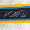 Framed Autographed/Signed Keenan Allen 35x39 Los Angeles LA Chargers White Football Jersey JSA COA
