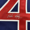 Framed Autographed/Signed Pedro Martinez 35x39 Boston Blue Baseball Jersey JSA COA