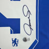Framed Autographed/Signed Fernando Torres 35x39 Chelsea FC Blue Soccer Futbol Jersey Beckett BAS COA