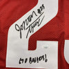 Framed Autographed/Signed Jonathan Taylor Inscribed 35x39 Wisconsin Red College Football Jersey JSA COA