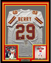 Framed Autographed/Signed Eric Berry 35x39 Kansas City White Football Jersey JSA COA