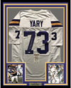Framed Autographed/Signed Ron Yary HOF 01  35x39 Minnesota Vikings White Football Jersey JSA COA