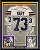 Framed Autographed/Signed Ron Yary HOF 01  35x39 Minnesota Vikings White Football Jersey JSA COA