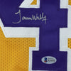 Framed Autographed/Signed James Worthy 35x39 Los Angeles LA Yellow Basketball Jersey Beckett BAS COA