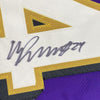 Framed Autographed/Signed Marcus Peters 35x39 Baltimore Purple Football Jersey JSA COA