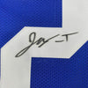 Framed Autographed/Signed Jonathan Taylor 35x39 Indianapolis Blue Football Jersey JSA COA