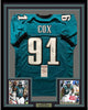 Framed Autographed/Signed Fletcher Cox 35x39 Philadelphia Eagles Green Football Jersey JSA COA
