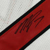 Framed Autographed/Signed Michael Mike Vick 35x39 Atlanta Retro White Football Jersey Beckett BAS COA