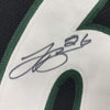 Framed Autographed/Signed Le'Veon LeVeon Bell 35x39 New York Black Football Jersey JSA COA