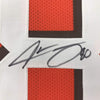 Framed Autographed/Signed Jarvis Landry 35x39 Cleveland Orange Football Jersey JSA COA