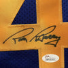 Autographed/Signed Rick Barry Golden State Blue Basketball Jersey JSA COA