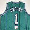 Autographed/Signed Muggsy Bogues Charlotte Teal Basketball Jersey PSA/DNA COA by Hall of Fame Sports Memorabilia