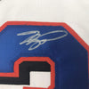 Autographed/Signed Mike Piazza New York NY White Baseball Jersey Beckett BAS COA