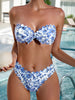 Bikini Sensual Bandeau Bow Tie 2 Piece Bikini Swimsuit for Women – Trendy High Stretch Printed Bikini Set with Flattering Bandeau Top and Classic Bottoms – Fashionable Swimwear for Poolside Lounging Beach Vacations and Summer Style Statements by Stevvex