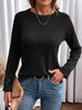 Textured Knit Long Sleeve T-Shirt by Simply Love