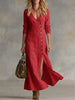 Casual Cotton Linen Long Sleeve Women’s Dress by FitiqueFit